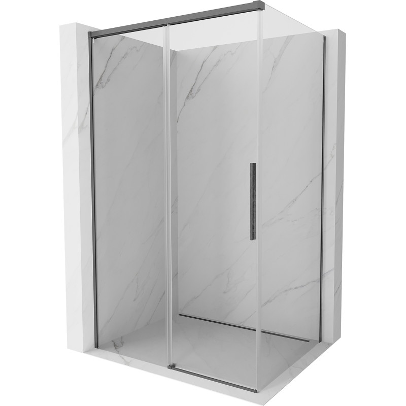 Mexen Rox Schiebeduschkabine 110 x 85 cm, transparent, gun gray gebürstet - 8C2-110-085-66-00