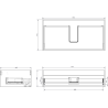 Mexen Orio Badezimmerunterschrank 90 cm mit Waschbecken Otis, 1 Schublade, Graphit Matt/Weiß Matt - 91A10-09023-1-BF66-W18M01