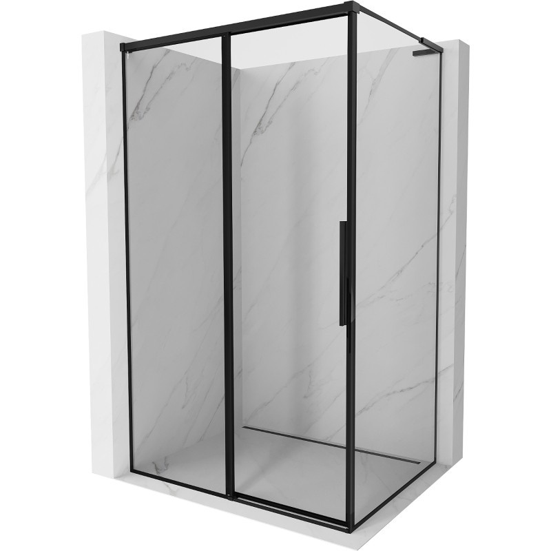 Mexen Rox L Duschkabine links verschiebbar 120 x 100 cm, schwarzer Rahmen, schwarz - 8C2L-120-100-70-70-L