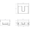 Mexen Orio Badezimmerschrank 50 cm mit Waschbecken Vela, 1 Schublade, weiß matt - 91A10-05023-1-BF01-W23M01