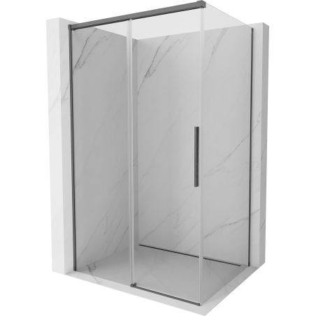 Mexen Rox Duschkabine zum Schieben 90 x 95 cm, transparent, gebürstetes Gun Gray - 8C2-090-095-66-00
