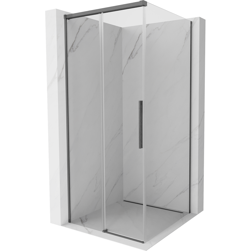 Mexen Rox Duschkabine, Schiebetür 95 x 95 cm, transparent, gebürstetes Gun Gray - 8C2-095-095-66-00