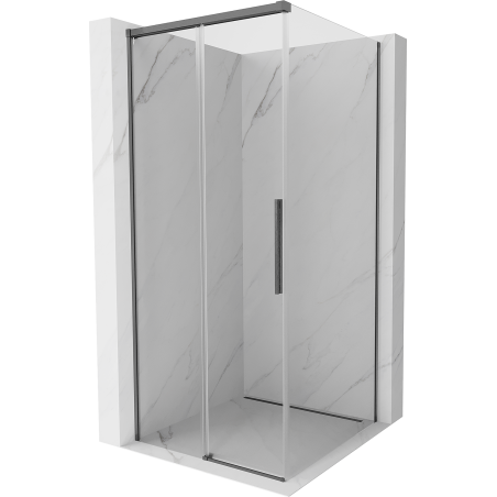 Mexen Rox Duschkabine, Schiebetür 95 x 95 cm, transparent, gebürstetes Gun Gray - 8C2-095-095-66-00