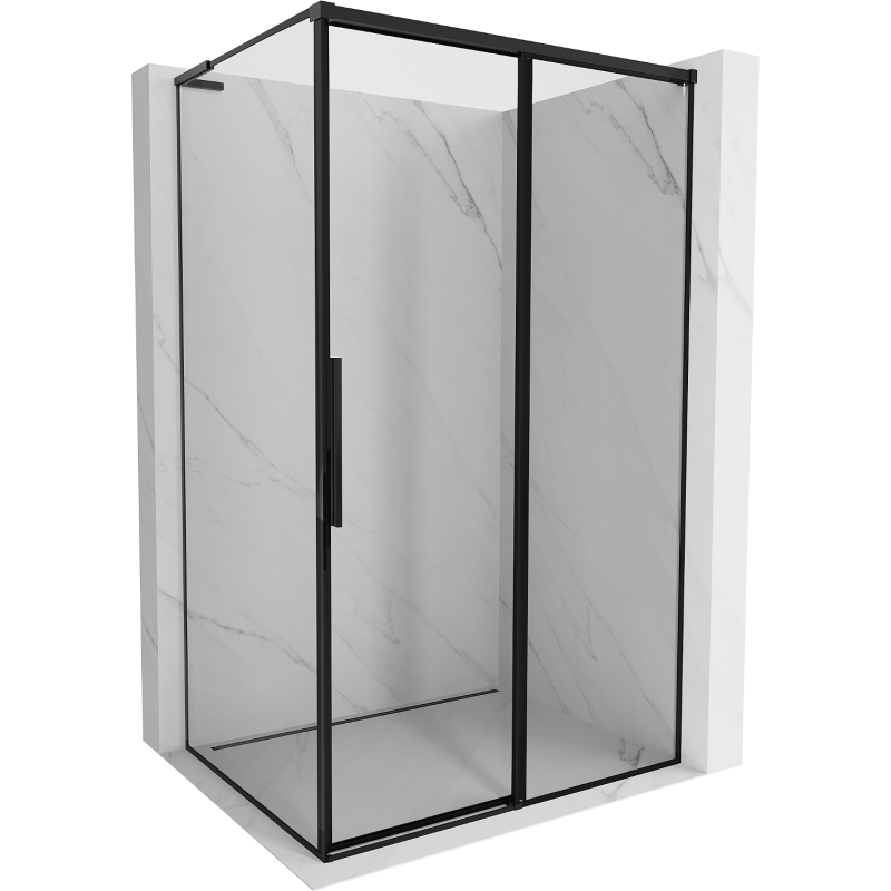 Mexen Rox L Duschkabine Schiebetür rechts 115 x 75 cm, schwarzer Rahmen, schwarz - 8C2L-115-075-70-70-P