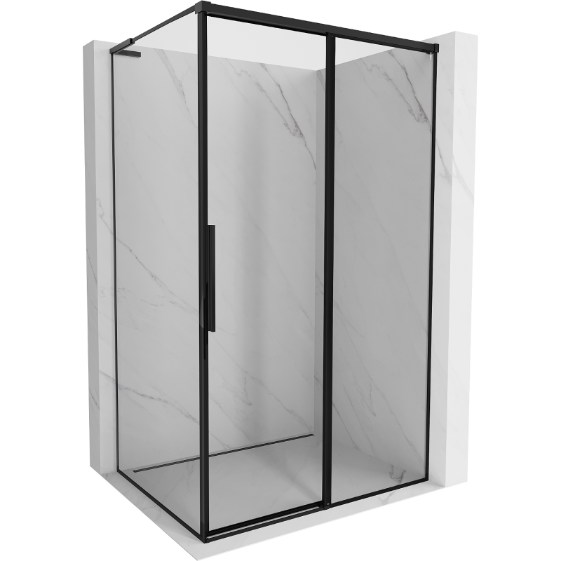 Mexen Rox L Duschkabine Schiebe rechts 120 x 75 cm, schwarzer Rahmen, schwarz - 8C2L-120-075-70-70-P