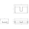 Mexen Orio Badezimmerschrank 70 cm mit Waschbecken Vela, 1 Schublade, Weiß Hochglanz - 91A10-07023-1-BF00-W23M00