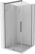 Mexen Rox Duschkabine zum Schieben 100 x 100 cm, transparent, gebürstetes Gun Gray - 8C2-100-100-66-00