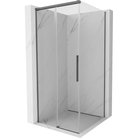 Mexen Rox Duschkabine Schiebetür 110 x 110 cm, transparent, gun gray gebürstet - 8C2-110-110-66-00