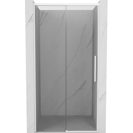 Mexen Rox Schiebetür Dusche 100 cm, transparent, weiß - 8C2-100-000-20-00