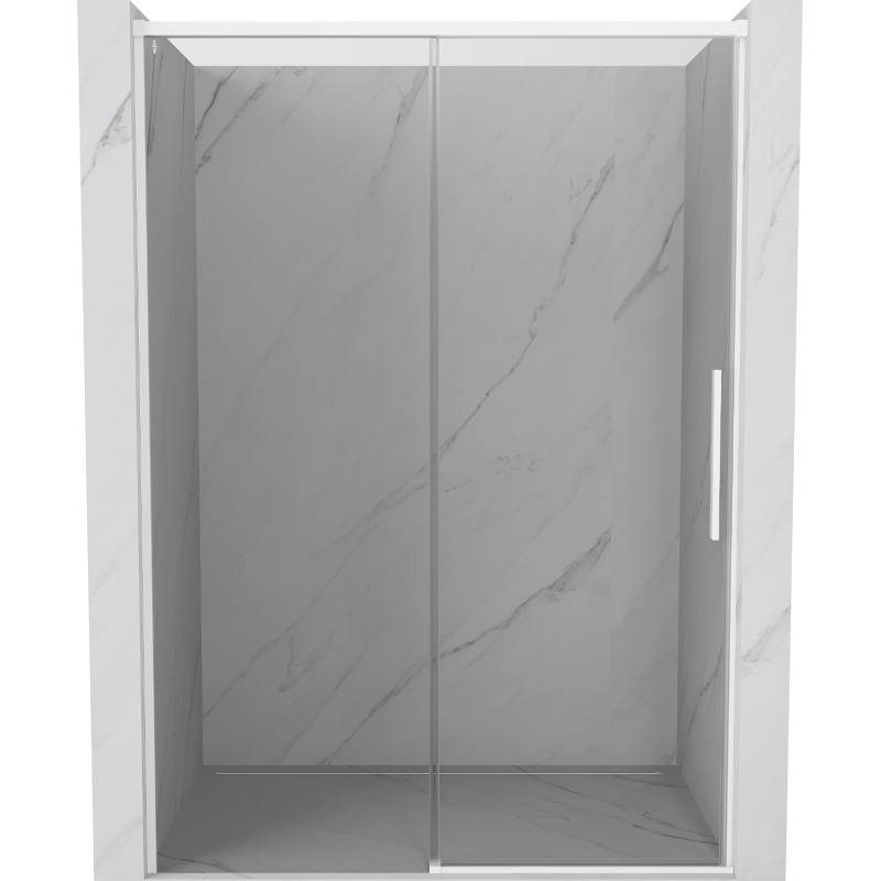 Mexen Rox Schiebetür Duschwand 140 cm, transparent, weiß - 8C2-140-000-20-00