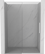 Mexen Rox Schiebetür Duschwand 140 cm, transparent, weiß - 8C2-140-000-20-00
