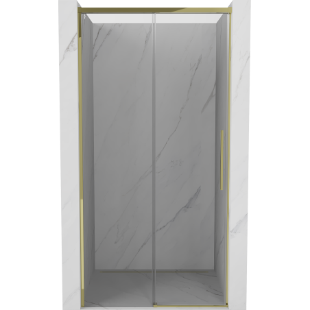 Mexen Rox Schiebetür-Duschwand 130 cm, transparent, gold - 8C2-130-000-50-00