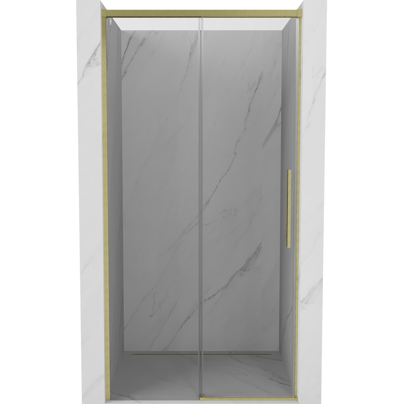Mexen Rox Schiebetür Duschkabine 115 cm, transparent, gebürstetes Gold - 8C2-115-000-55-00