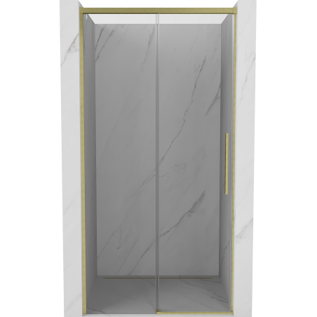 Mexen Rox Schiebetür Duschkabine 115 cm, transparent, gebürstetes Gold - 8C2-115-000-55-00