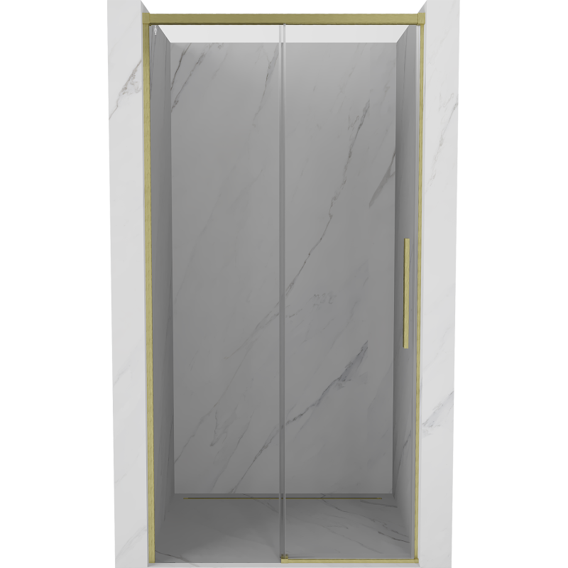 Mexen Rox Schiebetür Duschwand 130 cm, transparent, gold gebürstet - 8C2-130-000-55-00