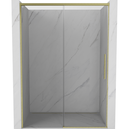 Mexen Rox Schiebetüren 140 cm, transparent, gold gebürstet - 8C2-140-000-55-00