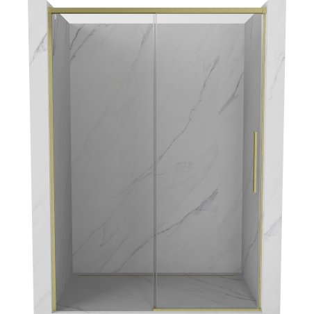 Mexen Rox Schiebetür-Duschabtrennung 150 cm, transparent, gebürstetes Gold - 8C2-150-000-55-00
