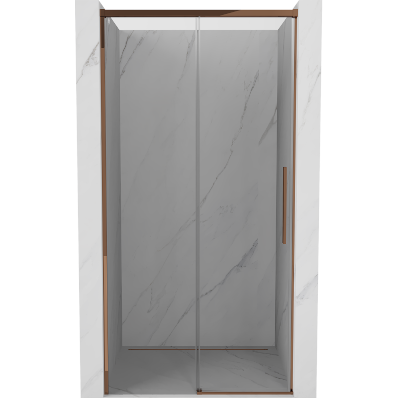 Mexen Rox Schiebetür-Duschabtrennung 100 cm, transparent, Roségold - 8C2-100-000-60-00