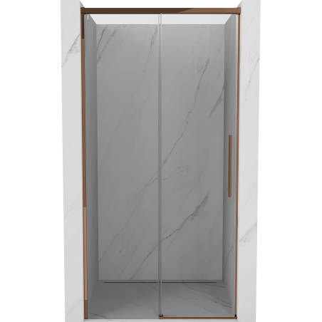 Mexen Rox Schiebetür-Duschabtrennung 100 cm, transparent, Roségold - 8C2-100-000-60-00