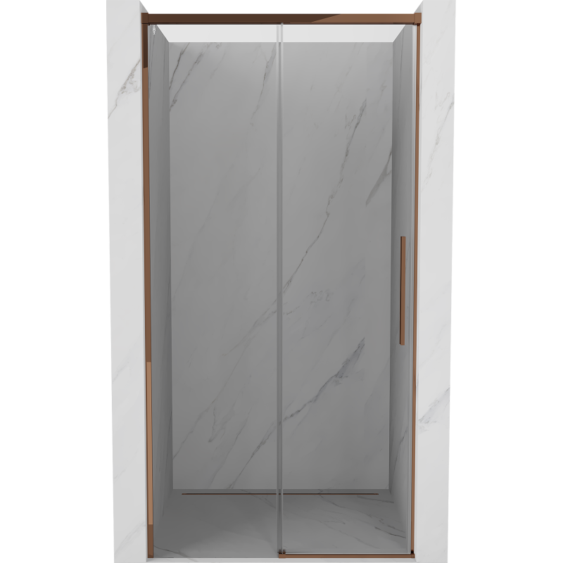 Mexen Rox Schiebetür für Dusche 135 cm, transparent, Roségold - 8C2-135-000-60-00