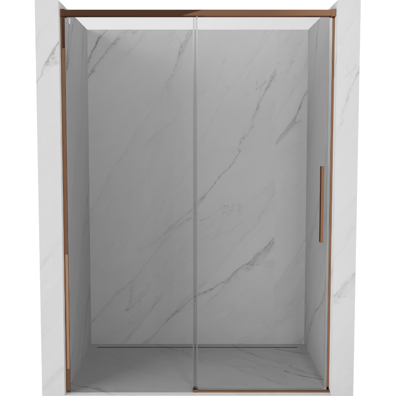 Mexen Rox Schiebetür-Duschabtrennung 155 cm, transparent, Roségold - 8C2-155-000-60-00