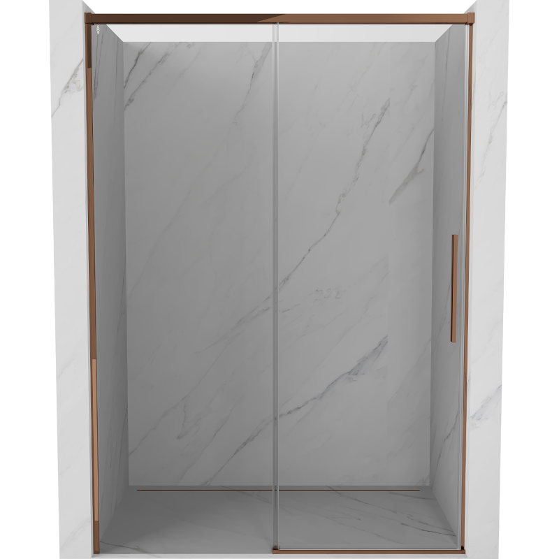 Mexen Rox Schiebetür-Duschwand 160 cm, transparent, Roségold - 8C2-160-000-60-00