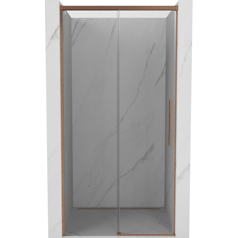 Mexen Rox Schiebetüren für Dusche 115 cm, transparent, gebürstetes Kupfer - 8C2-115-000-65-00