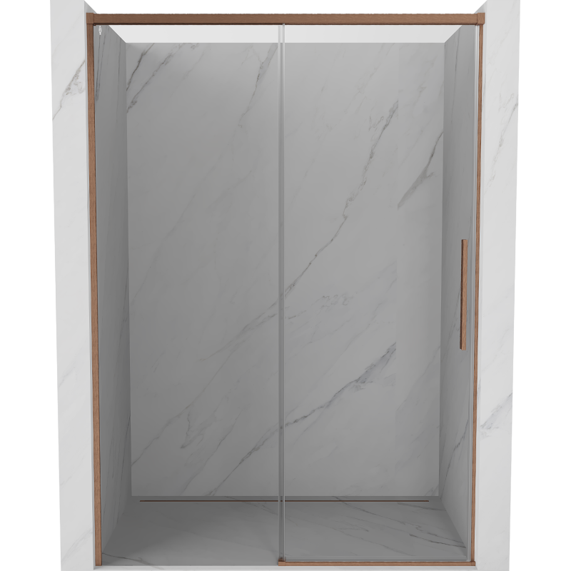 Mexen Rox Schiebetüren für die Dusche 145 cm, transparent, gebürstetes Kupfer - 8C2-145-000-65-00
