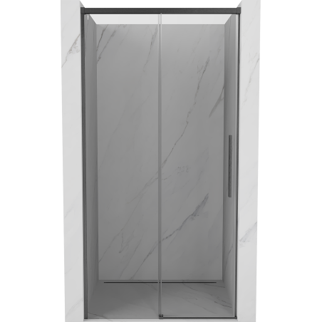 Mexen Rox Schiebetüren für Dusche 105 cm, transparent, gebürstet gun gray - 8C2-105-000-66-00