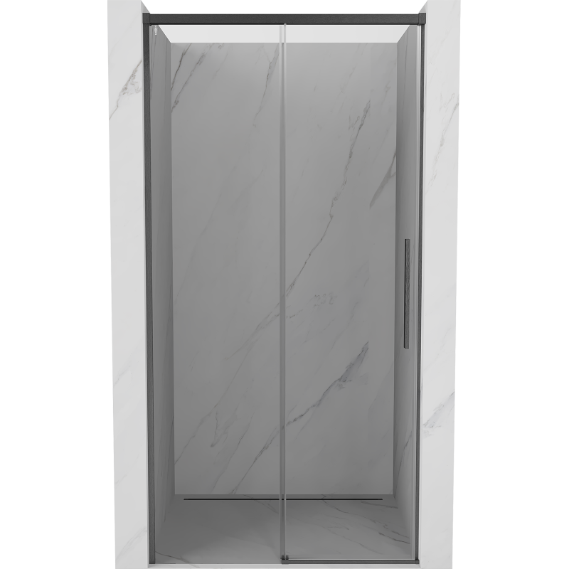 Mexen Rox Duschschiebetür 120 cm, transparent, gebürstetes Gun Gray - 8C2-120-000-66-00