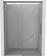 Mexen Rox Schiebetür für die Dusche 145 cm, transparent, gebürstetes Gun Gray - 8C2-145-000-66-00