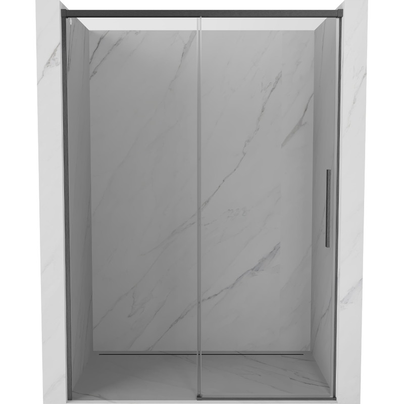 Mexen Rox Schiebetür für die Dusche 160 cm, transparent, Gun Gray gebürstet - 8C2-160-000-66-00