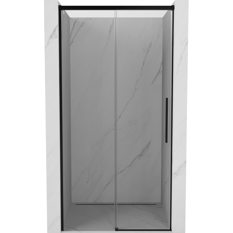 Mexen Rox Schiebetür Duschwand 125 cm, transparent, schwarz - 8C2-125-000-70-00