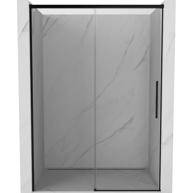 Mexen Rox Schiebetüren für die Dusche 140 cm, transparent, schwarz - 8C2-140-000-70-00