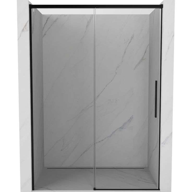 Mexen Rox Schiebetüren für Dusche 160 cm, transparent, schwarz - 8C2-160-000-70-00