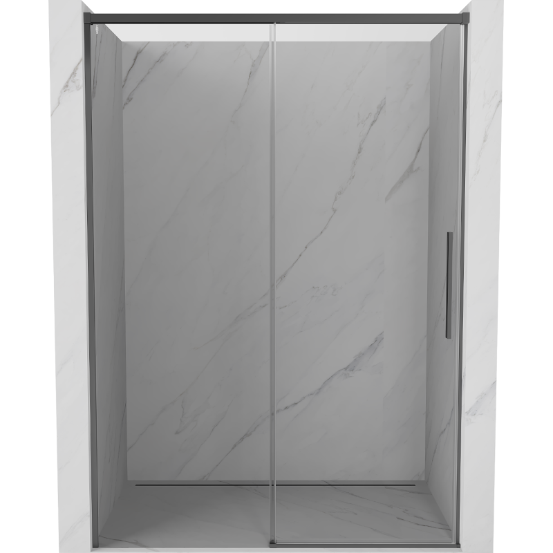 Mexen Rox Schiebetür für Duschkabine 155 cm, transparent, Gun Metal - 8C2-155-000-95-00