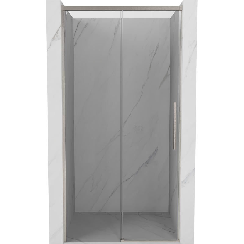 Mexen Rox Schiebetür Dusche 115 cm, transparent, gebürsteter Nickel - 8C2-115-000-97-00