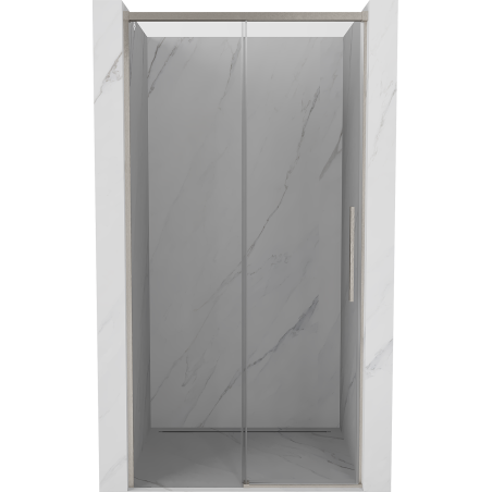 Mexen Rox Schiebetür-Duschwand 125 cm, transparent, gebürsteter Nickel - 8C2-125-000-97-00