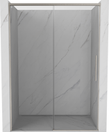 Mexen Rox Schiebetür-Duschabtrennung 150 cm, transparent, gebürsteter Nickel - 8C2-150-000-97-00