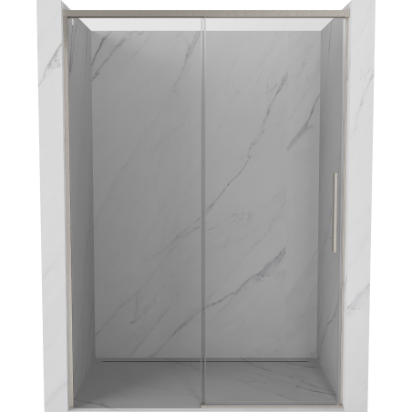 Mexen Rox Schiebetür für Dusche 155 cm, transparent, gebürsteter Nickel - 8C2-155-000-97-00