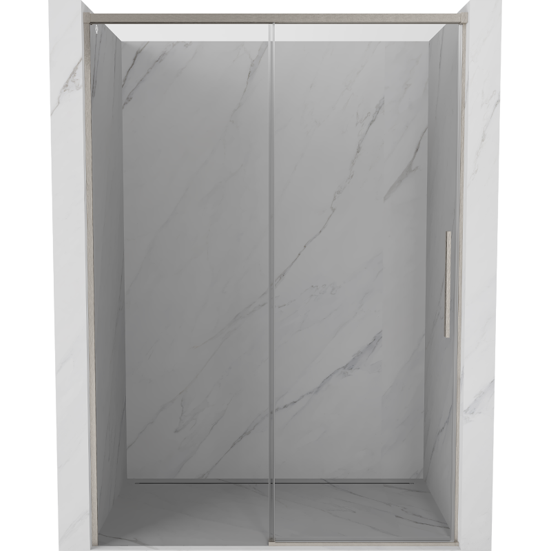 Mexen Rox Schiebetüren für Dusche 160 cm, transparent, gebürsteter Nickel - 8C2-160-000-97-00