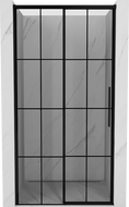 Mexen Rox Duschschiebetür links 130 cm, schwarzes Gitter, schwarz - 8C2-130-000-70-77-L