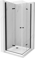 Mexen Lima Duo Duschkabine faltbar 90 x 90 cm, transparent, schwarz + Flachwanne - 856-090-090-70-02-4010B