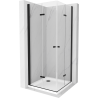 Mexen Lima Duo faltbare Duschkabine 80 x 80 cm, transparent, schwarz + Duschwanne Flat - 856-080-080-70-02-4010B