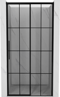 Mexen Rox Schiebetür für Dusche rechts 100 cm, schwarzes Gitter, schwarz - 8C2-100-000-70-77-P