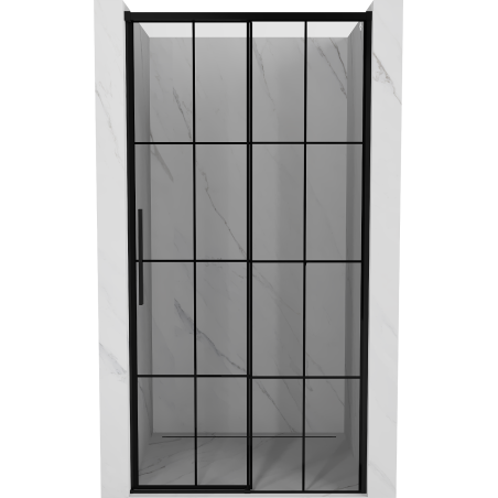 Mexen Rox Schiebetür Duschkabine rechts 120 cm, schwarzes Gitter, schwarz - 8C2-120-000-70-77-P