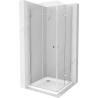 Mexen Lima Duo faltbare Duschkabine 70 x 70 cm, transparent, Chrom + Flat-Duschtasse - 856-070-070-01-02-4010