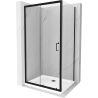 Mexen Apia Schiebetür-Duschkabine 120 x 70 cm, transparent, schwarz + Flat Duschwanne, weiß - 840-120-070-70-00-4010B
