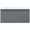 Mexen Orio Badezimmerschrank 50 cm mit Waschbecken Otis, 1 Schublade, Graphit matt/Weiß matt - 91A10-05023-1-BF66-W18M01