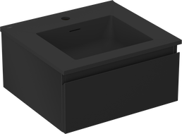 Mexen Orio Badezimmerschrank 50 cm mit Waschbecken Otis, 1 Schublade, schwarz matt - 91A10-05023-1-BF71-W18M71